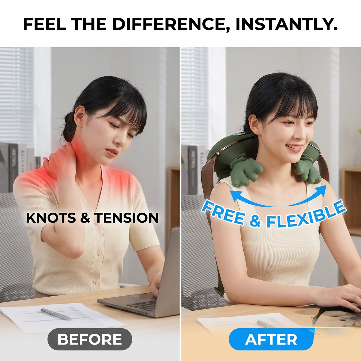 Rechargeable Neck and Shoulder Massager with Heat Therapy