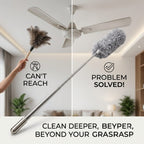 Long Handle Microfiber Feather Fan Ceiling Duster for Dust Cleaning with extendable Pole 100 Inch