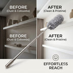 Long Handle Microfiber Feather Fan Ceiling Duster for Dust Cleaning with extendable Pole 100 Inch