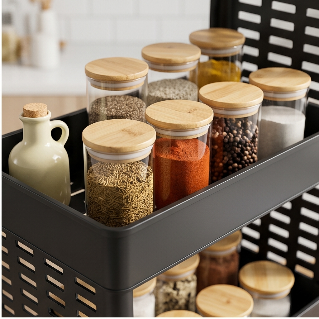 4-layer Plastic Storage Rack With Wheels