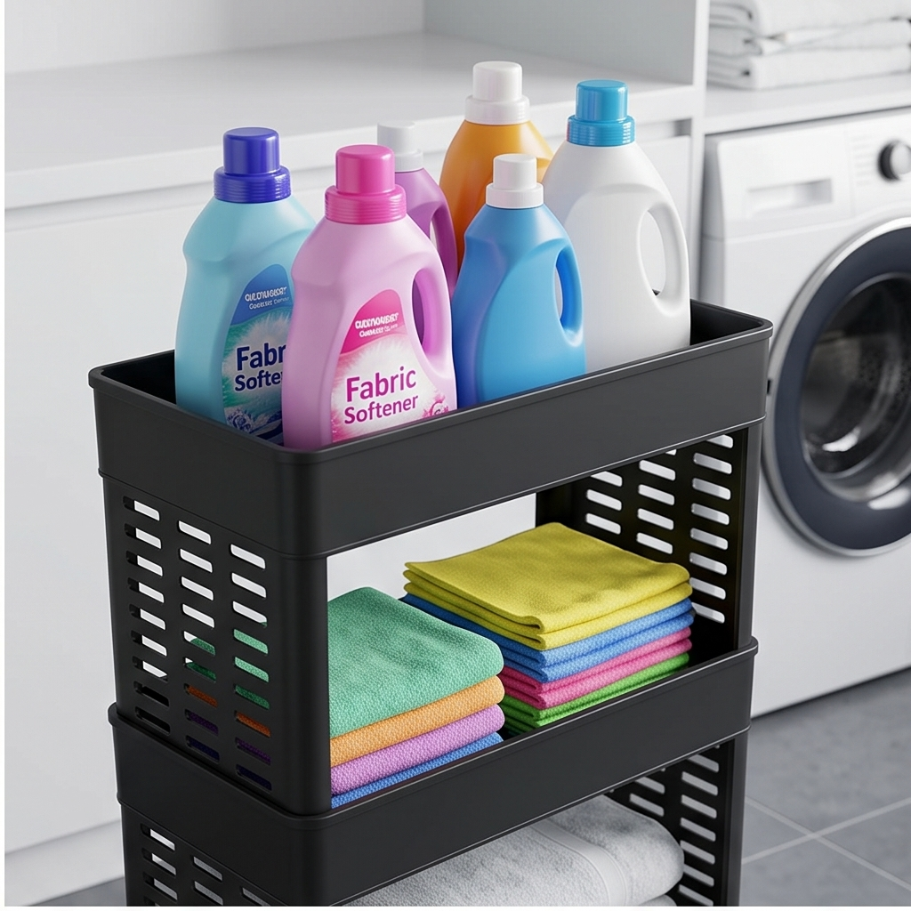 4-layer Plastic Storage Rack With Wheels